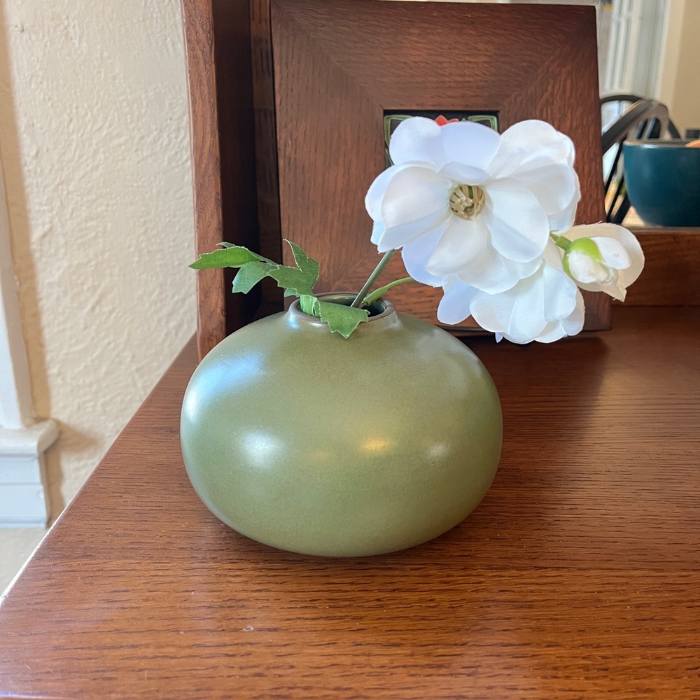 Heath Ceramics Olive Green Bulb Vase